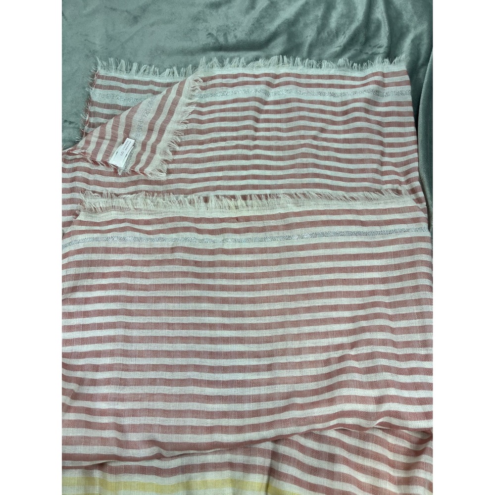 LC Lauren Conrad Scarf Pink Yellow Stripe Valentine Romantic‎ Whimsy Pre Owned
